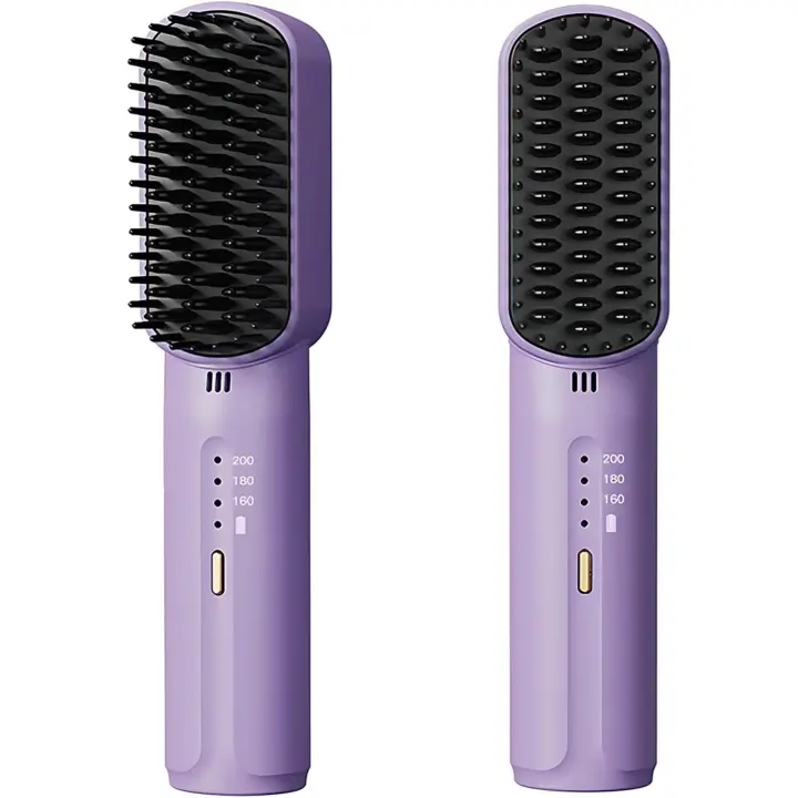 Mini peine alisador de pelo portátil para Mujeres, alisador de pelo Caliente recargable - 1