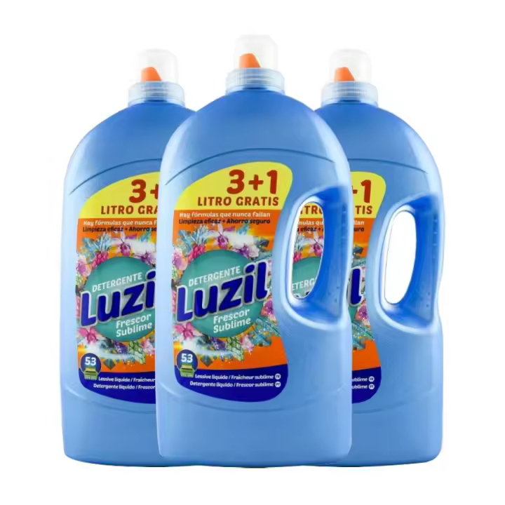 Detergente líquido Luzil Frescor Sublime 53 lavados caja de 3 unidades. Total de 159 lavados - 1