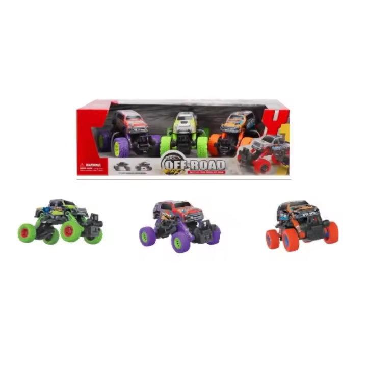 PACK 3 COCHES RETROFRICCIÓN MONSTER - 1