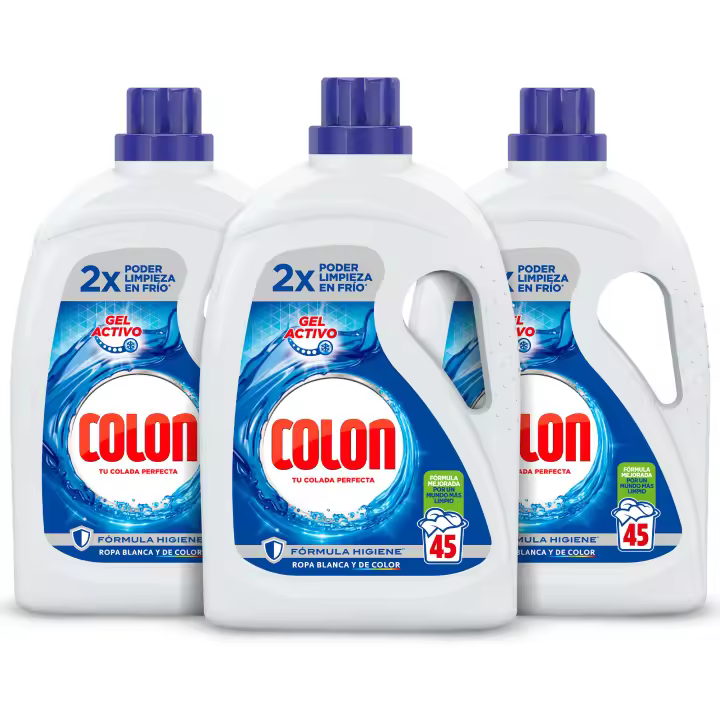 Colon Gel Activo Detergente para la lavadora Gel 135 lavados (3x45 lavados) - 1