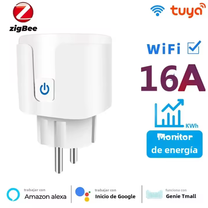 Enchufe Inteligente Tuya ZigBee EU 20A Con Monitor De Energía Y Timer Adaptador De Enchufe Para Hogar Inteligente Compatible Con Alexa Google HOME - 1