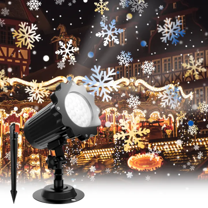 Lámpara LED De Patrón De Copo De Nieve Con Control Remoto Para Jardín Exterior Decoración De Navidad Y Escenario Luz Proyección Moderna IP65 Incluye Bombillas - 1