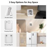 1 termómetro e higrómetro digital: monitor preciso de temperatura y humedad para interiores con pantalla LCD de fácil lectura, íconos de comodidad, múltiples opciones de montaje, funciona con batería, para el hogar, la oficina, la jardinería, higrómetro - details 2