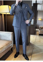 Traje De Boda Casual Para Hombre 2025 Doble Breasted 3/2 Piezas Estilo Regular Con Pantalones Sensación Alta Polyester Para Wedding - details 11
