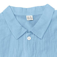 Camisa informal de manga larga de color liso para hombre, camisa playera de algodón con solapa y botones, de manga larga - details 19