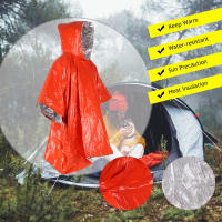 Poncho De Emergencia Impermeable Con Película De Aluminio Cobertor De Aislamiento Térmico Desechable Para Camping Y Sobrevivencia - details 6