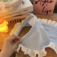 Fular De Encaje Cuadros Rojo Para Mujer Accesorio De Cabello Estilo Retro Triangular Para Viajes Y Fotografía Bandana De Algodón Adecuada Para Todas Las Estaciones - details 16