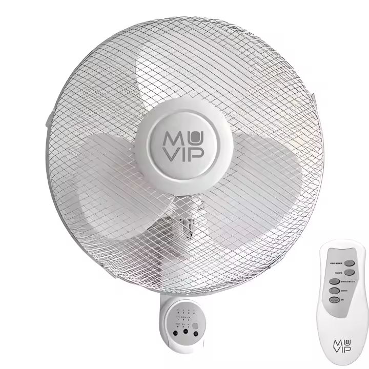 Muvip ventilador de pared - 45w - 3 velocidades - mando a distancia - color blanco - 1