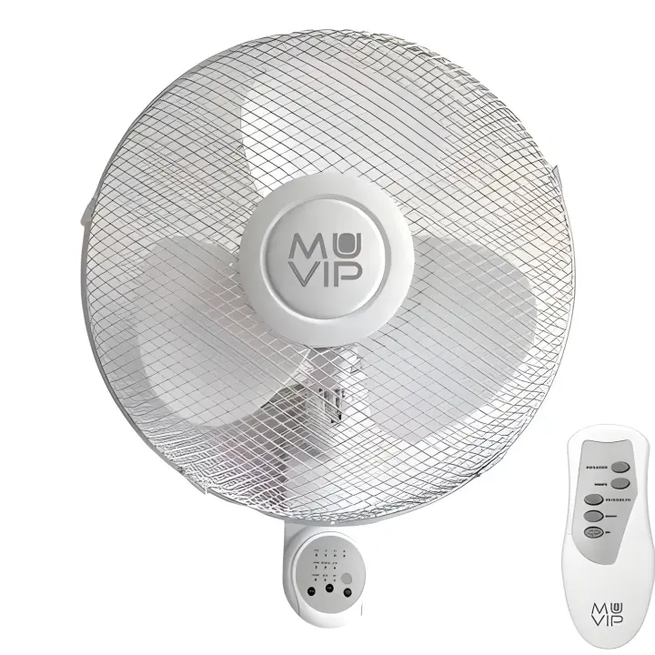 Muvip ventilador de pared - 45w - 3 velocidades - mando a distancia - color blanco - 1