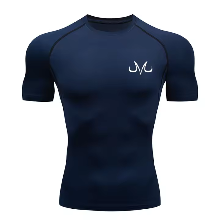 Camiseta De Compresión Gráfica Para Hombres Verano Manga Corta Guardia De Rastro Gimnasio Entrenamiento Camiseta Deportiva Secado Rápido Camiseta Básica - 1