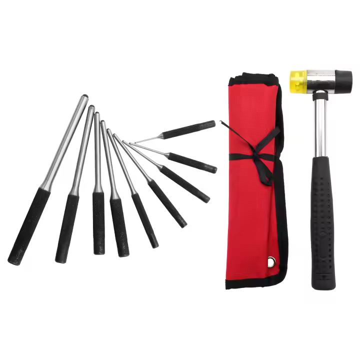 Juego de perforaciones de pasador enrollable con bolsa de almacenamiento, Kit de herramientas de extracción de acero de 10 piezas con bolsa de transporte para joyeros, reparadores de relojes - 1