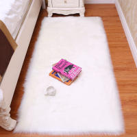Carpetas De Piel Suave De Oveja Imitación Alfombra Blanca Para Lado Del Cama Decoración De Sala De Estar Alfombras Rojas Para Sala De Estar Tapetes De Pelo De Cerdo - details 1
