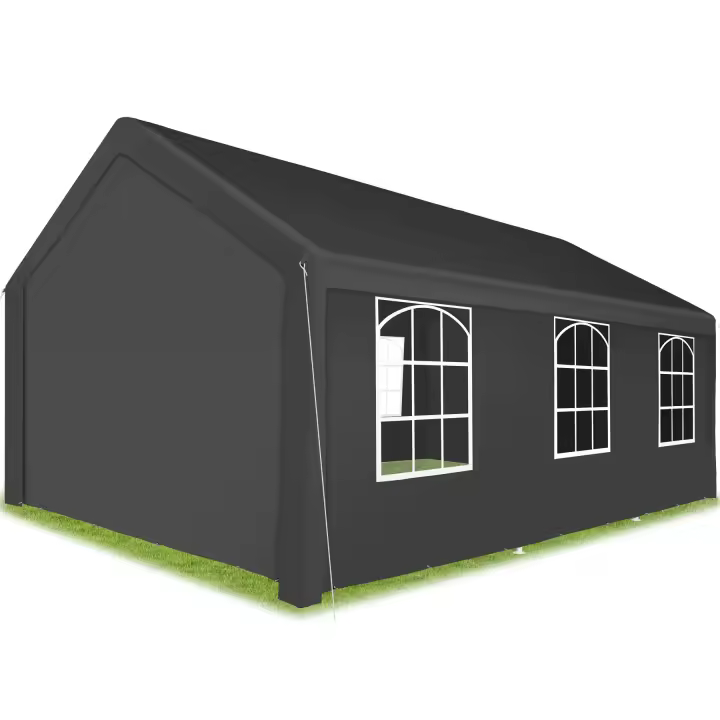 Tectake - Pabellón JASKO, Estructura estable de acero con revestimiento en polvo, 100 % impermeable, lona resistente de polietileno con juntas de soldadura, Lona del techo de una sola pieza para una mayor estabilidad - 1