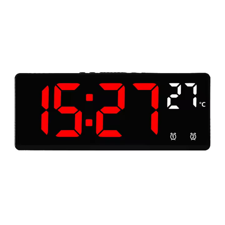 Reloj De Mesa Con Control De Voz Temperatura Dual Modo Nocturno 12/24H LED Reloj De Alarma Digital Para Despertar - 1