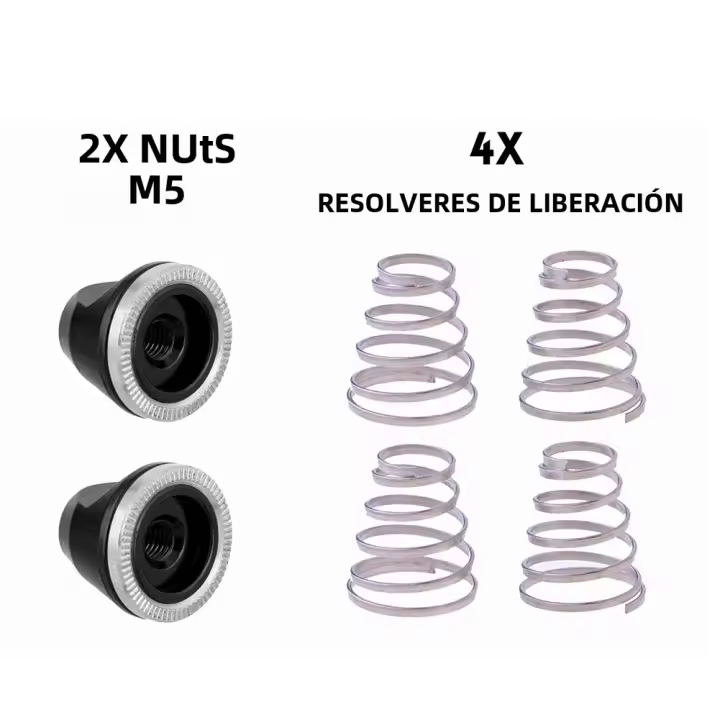 Juego De 4 Palancas Rápidas Para Ruedas De Bicicleta Con 2 Tornillos M5 Y Resorte Antideslizante Accesorios De Ciclismo - 1