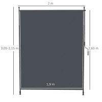 Toldo vertical 200x292 cm Vertical retrácthil con protección de Sombra regulable Aluminio gris para Terrazas y balcones - details 6