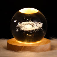 Lámpara De Mesa LED En Cristal Con Galaxia Luna 3D Luz Nocturna Para Dormitorio Sala De Estar Regalo De Navidad USB Poder - details 9