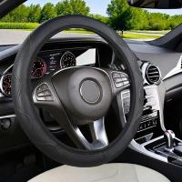 Cubierta De Volante Deportiva De PU Sin Riel Para Coche Universal Adecuada Para Interiores De Coche De 15 Pulgadas En Negro - details 10