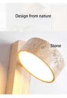 Lámpara De Pared De Estilo Japonés Con Interruptor De Tiraje Luz LED Rotable Madera Nogal Suave Para Dormitorio Y Sala - details 0
