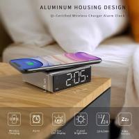 NOKLEAD Reloj De Alarma Digital Con Cargador Inalámbrico Para Teléfono Luz LED Ajustable Brillo Y Función De Sueno Moderno Para Dormitorio - details 4