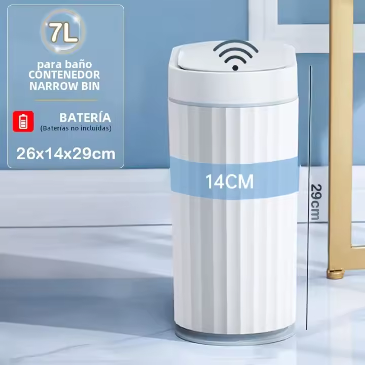 Bandeja De Basura Inteligente Con Sensor Automático 7/9L Estilo Romano Para Baño Y Cocina Caja De Basura Ecológica De Plástico - 1