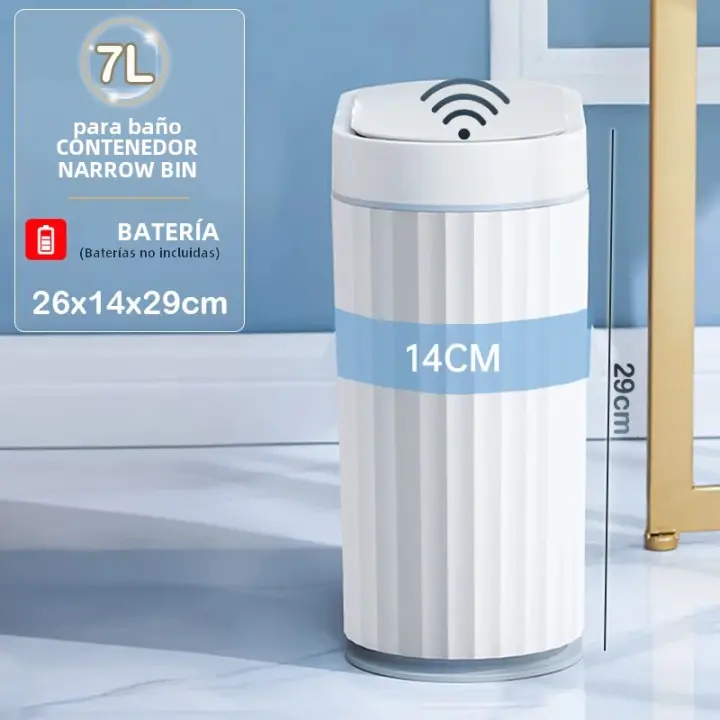 Bandeja De Basura Inteligente Con Sensor Automático 7/9L Estilo Romano Para Baño Y Cocina Caja De Basura Ecológica De Plástico - 1