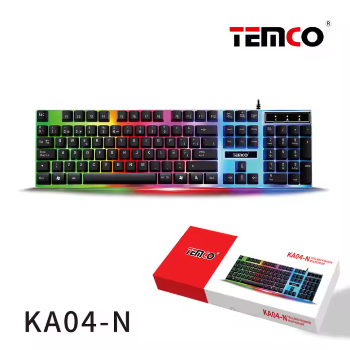 Teclado con Luces Multicolor Negro - 1