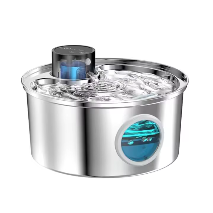 Fuente De Agua Automática Para Gatos Y Perros 3.2L Recargable Por USB 5V Acero Inoxidable Con Sensor Múltiples Cuencos De Bebida - 1