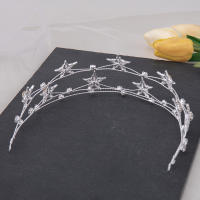 Diadema De Estrella Barroca Brillante Para Mujeres Con Doble Capa Y Hexagrama Accesorio De Boda Hecho a Mano Anillo De Pelo Delgado - details 8