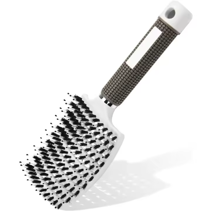 Cabeza de Cerdas de Jabalí para Mujeres, Cabeza de masaje para desenredar El Cabello largo y ralzado, que reduce La rotación y el encrespamiento del Cabello - 1