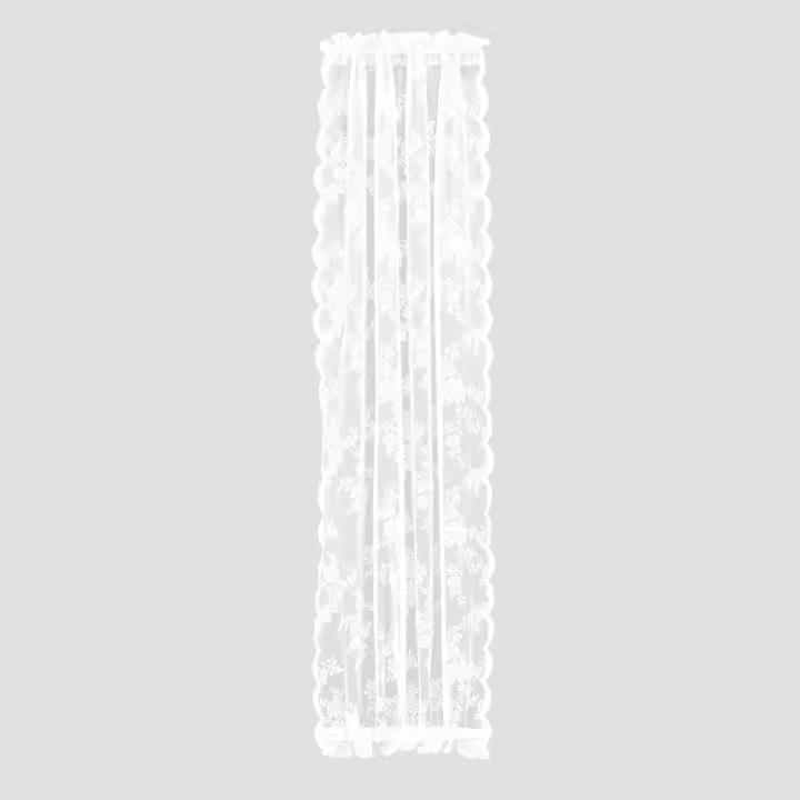 Cortinas De Puerta Transparentes Voile Floral Cortinas De Ventana Modernas Cortina De Puerta Semi-Transparente Con Bolillos Para Rodamiento - 1