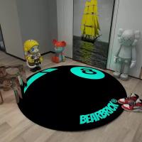 Carpetas Redondas Negras 8 Piezas Alfombra Sencilla Para Dormitorio Resistente a La Suciedad Tapete De Billar Para Mesa De Pool - details 5