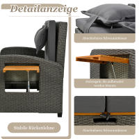 Conjunto de chaise longue de Jardín Para 2 plazas, Trino gris, apoyo ajustable, patites de Apoyo, Con reposapiés o como Cama de exterior, Con Juguetes y Juguetes de asiento - details 3