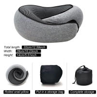 Almohada De Viaje En Forma De Caracol De Espuma De Memoria Soporte Para Cuello Ajustable Portátil Suave Para Descanso Del Mediodía Y Sueño - details 2