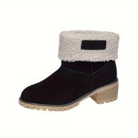 Botas De Nieve Para Mujer Invierno Cómodas Talla Grande 36-43 Cuero Sintético Lining De Peluche Corta Botas De Piel Acolchadas Casual - details 9