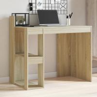 vidaXL Escritorio de oficina madera ingeniería gris 103,5x56,5x94 cm en color Gris sonoma/Blanco/Roble Sonoma y más | estructura resistente ideal para salón dormitorio o estudio - details 2