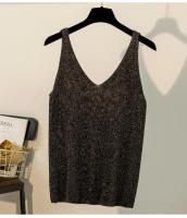 Top De Mujer Nuevo Verano V-Neck Tank Blanco Negro Tejido Suave Estilo Casual Ropa De Mujer Camiseta Q3441 - details 10