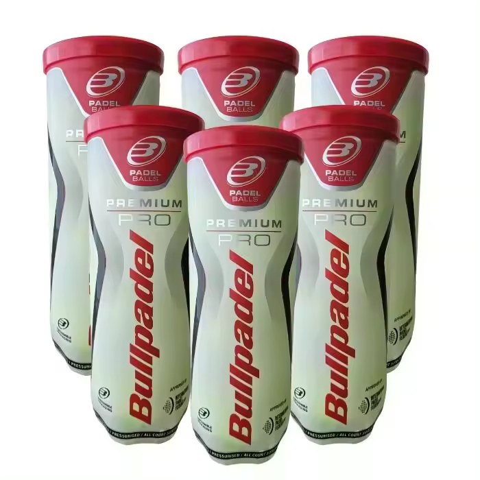 Bullpadel Premium Pro - Sixpack 18 Bolas de Padel (6x3)-alta durabilidad y resistencia. Pack 6 Botes de 3 pelotas - 1