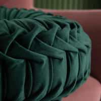 Cojín Redondo De Terciopelo 15'' Diámetro Cojín De Silla Acogedor De Halloween Verde Boho Navidad Estilo Americano Removible Y Lavable - details 1