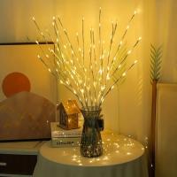 Rama De Birch Blanca Con 20 Luces LED Operadas Por Batería Decoración Para Hogar Y Dormitorio Arbolado Iluminado De Will O' the Wisp - details 0
