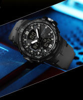 Reloj Deportivo Para Hombre SANDA Marca Popular Dual Pantalla Electrónica Multifuncional Impermeable LED Con Alarmas Y Cronógrafo - details 13
