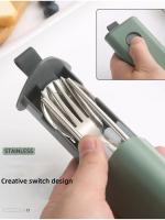 Juego De Utensilios De Cocina Reutilizable De Acero Inoxidable 304 Para Viajes Y Camping Incluye Cuchillo Fork Cuchara Y Chopsticks Con Estuche Portátil - details 2