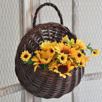 Cesta De Rotura Colgante Para Pared Hecha a Mano Con Vaso De Rattan Decoración De Jardín Y Balcón De Casa Maceta De Flores De Hilo Tejido - details 4