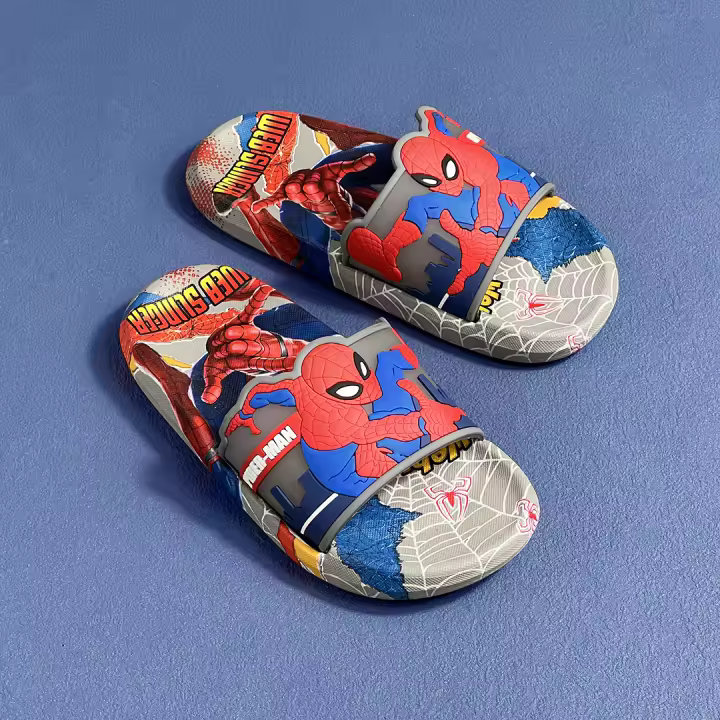 Zapatillas De Verano Para Niños Y Niñas Con Patrón De Superhéroes De Dibujos Animados Cerradas Al Aire Libre Sandalias Transpirables Para Niños Y Niñas - 1
