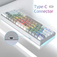 Teclado Mecánico De Juegos Mini AULA F3261 RGB Efecto USB Con Switches Rojos 61 Teclas Cable Separado Desmontable Para Mac Windows - details 12