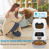Dispensador de Comida Seca para Gatos Perros Dispensador Automático de 3,5 L con Ventana Visible Grabadora con Función de Memoria - details 3