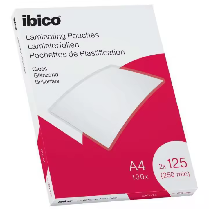 Ibico Gloss A4 250 Micras - Carteras de Plastificar Cristalinas de Alto Brillo - 1