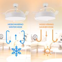 Lámpara Ventilador Led Motor DC con Mando a Distancia, Aspas Retráctiles, 6velocidades, 3 Temperaturas de Luz, Temporizador, Función Verano e Invierno - details 5