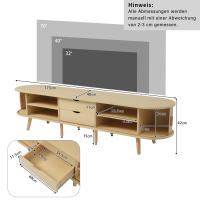 Muela TV Salón con Almacén + Mesa Redonda MDF Grano de Madera 2 cajas, capacidad de carga 30KG Dimensiones 175x40x42cm - details 8
