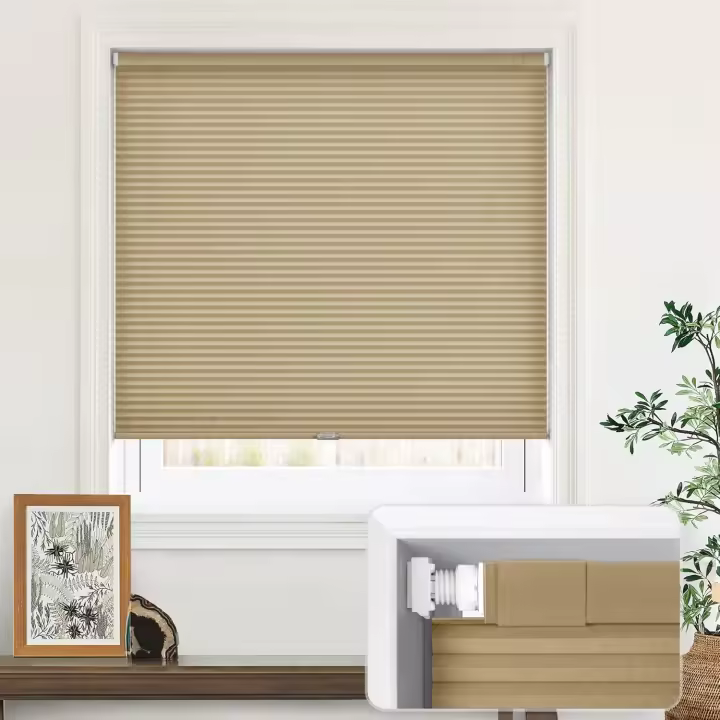Cordless Cellular Shades, No Tools No Drill Light Filtering Honeycomb Shades Pleated Blinds for Windows, 35'' W x 72'' H, White - 1
